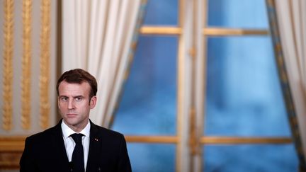 Emmanuel Macron lors d'une conférence de presse à l'Elysée, à Paris, le 17 décembre 2018. (AFP)