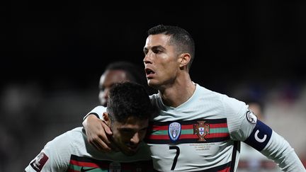 Cristiano Ronaldo, buteur contre le Luxembourg (JOHN THYS / AFP)