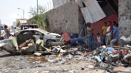 Après trois ans de guerre, la ville d'Aden est en ruines. Photo prise le 13 mars 2018.&nbsp; (MURAD / NURPHOTO / AFP)