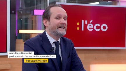 Invité de Jean-Paul Chapel dans ":l'éco", Jean-Marc Dumontet, producteur de théâtre, est venu présenter le festival de l'humour de Paris qui commence mercredi 13 février.