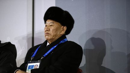 Le général Kim Yong-chol, chef de la délégation nord-coréenne aux Jeux olympiques d'hiver, lors de la cérémonie de clôture à Pyeongchang, le 25 février 2018. (AFP)