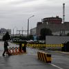 L'entrée de la centrale nucléaire de Zaporijjia (Ukraine), contrôlée par les forces russes, le 14 juin 2023. (OLGA MALTSEVA / AFP)