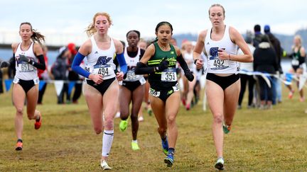 2 décembre 2022. 2e division hommes, femmes du championnat de cross-country à University Place, dans le comté de Pierce, dans l'État de Washington aux États-Unis. (Illustration) (JAMIE SCHWABEROW / NCAA PHOTOS / GETTY IMAGES)