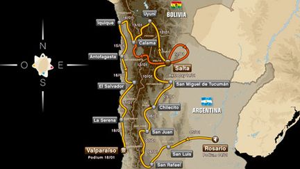 La carte du Dakar 2014