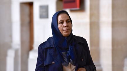 Latifa Ibn Ziaten, la mère&nbsp;d'une des victimes de Mohamed Merah, le 5 octobre 2017, au palais de justice de Paris, lors du procès d'Abdelkader Merah. (PATRICE PIERROT / CITIZENSIDE / AFP)