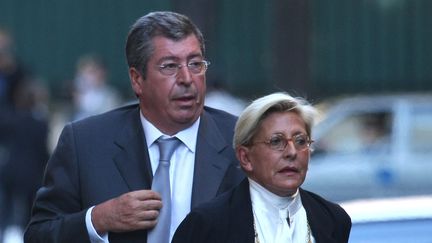 Isabelle et Patrick Balkany au mariage de Jean Sarkozy, le 10 septembre 2008 à Neuilly-sur-Seine. (REMI OCHLIK / MAXPPP)