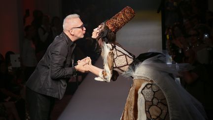 Jean Paul Gaultier lors de la Fashion Week à Paris en 2016
 (SIpa Presse )