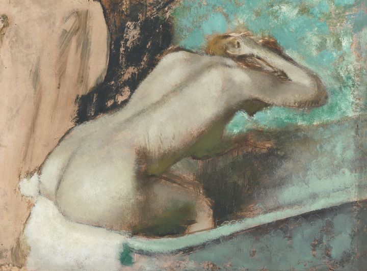 Edgar Degas, "Femme assise sur le bord d'une baignoire et s'épongeant le cou", 1880-1895. (RMN / GRAND PALAIS / MUSEE D'ORSAY / HERVE LEWANDOWSKI)