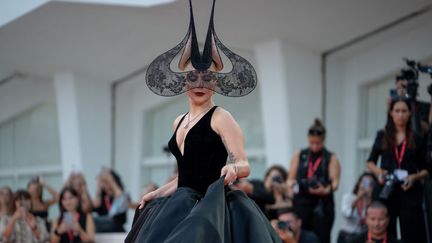 Lady Gaga at the 81st Venice International Film Festival in Venice, Italy, on September 4, 2024. (LUCA CARLINO / NURPHOTO / AFP)