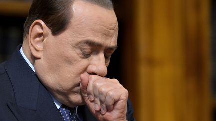 Silvio Berlusconi, lors d'une conf&eacute;rence de presse, &agrave; Rome (Italie), le 25 mai 2012. (FILIPPO MONTEFORTE / AFP)