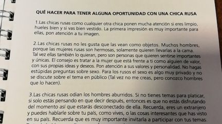 Extrait du manuel de "langue et culture russe" distribué par la Fédération argentine de football, le 15 mai 2018. (NACHO CATULLO / TWITTER.COM)