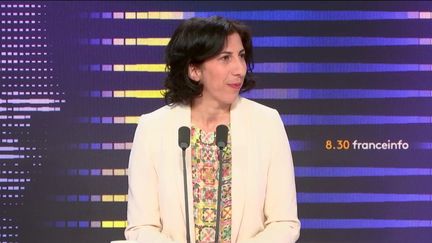 Rima Abdul-Malak était l'invitée du 8h30 franceinfo le 6 septembre 2023. (FRANCEINFO/RADIOFRANCE)