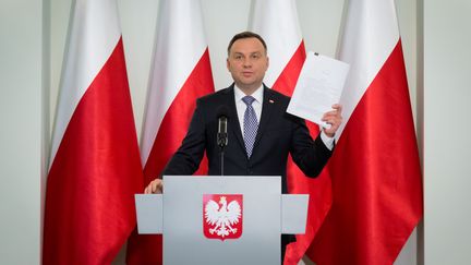 Le président polonais Duda. (MATEUSZ WLODARCZYK / NURPHOTO)