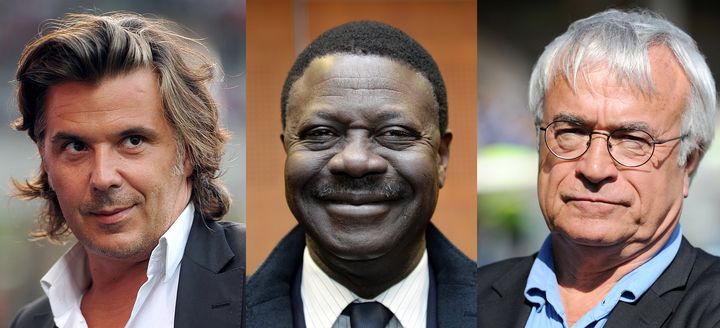 Les anciens pr&eacute;sidents de l'OM Vincent Labrune, Pape Diouf et Jean-Claude Dassier. (ANNE-CHRISTINE POUJOULAT / AFP)