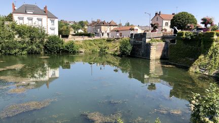 Une vue du canal de Bourgogne, à Migennes, dans l'Yonne, le 9 août 2020. (FRANCEINFO / NOEMIE BONNIN)