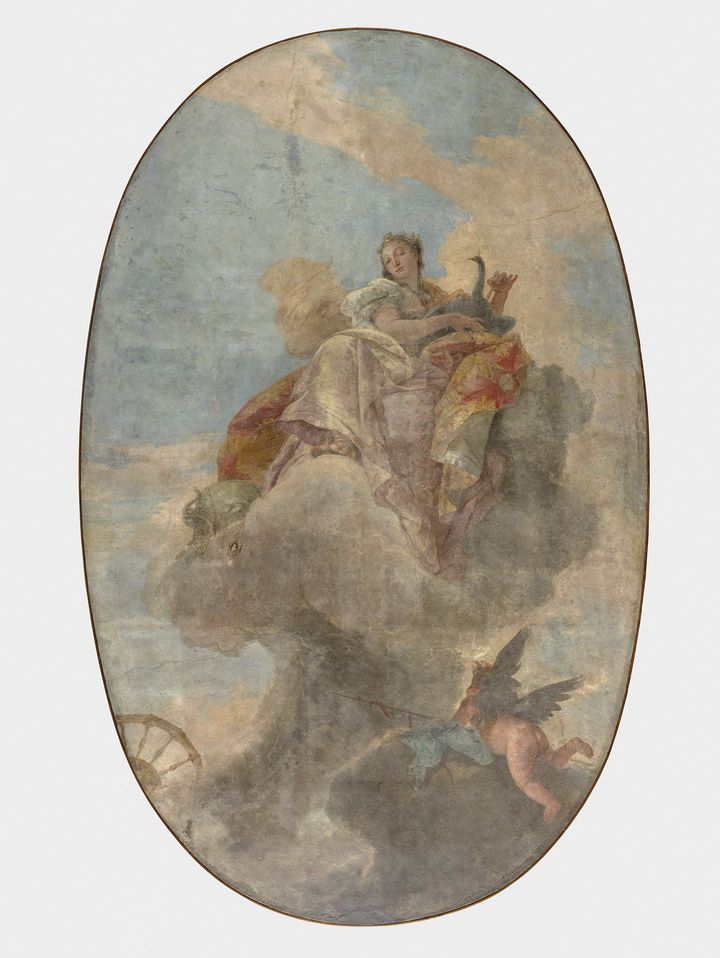 Giambattista Tiepolo, Junon au milieu des nuées, fresque détachée et montée sur parquetage en bois, vers 1735  (© 2020 Musée du Louvre - Herve Lewandowski)