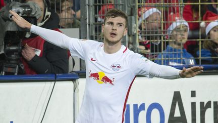 Timo Werner, double buteur pour Leipzig (THOMAS KIENZLE / AFP)