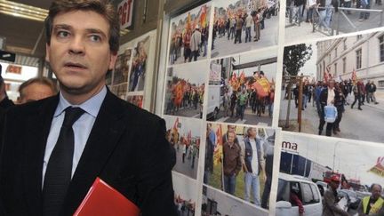 Arnaud Montebourg dans le Poitou, le 16 février 2012 (ALAIN JOCARD / AFP)