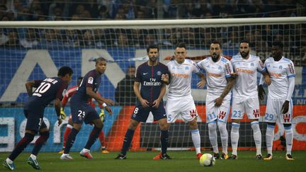 Au match aller en championnat, le 22 octobre 2017, le PSG et l'OM avaient fait match nul 2-2. (MAXPPP)