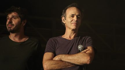 Jean-Jacques Goldman lors d'une vente aux enchères à Ouveillan (Aude), le 20 juillet 2014. (GAILLARD NICOLAS / APERCU / SIPA)