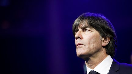 Joachim Löw lors du tirage au sort de l'Euro 2020, le 30 novembre 2019 à Bucarest (CHRISTIAN CHARISIUS / DPA)