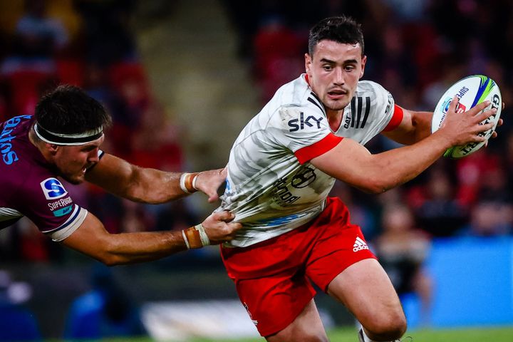 Will Jordan&nbsp;sous les couleurs des Crusaders face aux Queensland Reds, le samedi 22 mai 2021. (PATRICK HAMILTON / AFP )