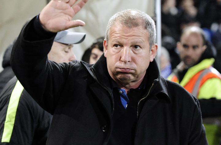 L'entra&icirc;neur de Montpellier Rolland Courbis lors du match entre son &eacute;quipe et Ajaccio, le 22 f&eacute;vrier 2014.&nbsp; (PASCAL GUYOT / AFP)