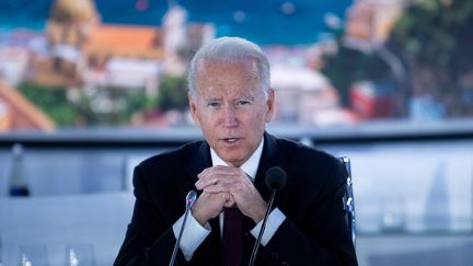 Le président américain, Joe Biden, lors du sommet du G20 à Rome (Italie),&nbsp;le 31 octobre 2021.&nbsp; (BRENDAN SMIALOWSKI / AFP)