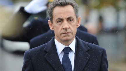 Le président de la République, Nicolas Sarkozy, lors de la cérémonie du 11 novembre 2010 (AFP - MIGUEL MEDINA)