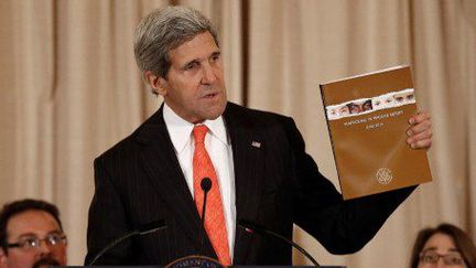 Le secrétaire d'Etat américain John Kerry a présenté le 20 juin 2014 un rapport sur la traite d'êtres humains dans le monde.  (WIN MCNAMEE / GETTY IMAGES NORTH AMERICA / AFP)