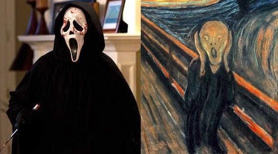 Montage repr&eacute;sentant le Ghostface de "Scream", de Wes Craven, et "Le Cri" du peintre Edvard Munch. ( FRANCETV INFO )