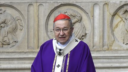 &nbsp; (Le cardinal Vingt-Trois, archevêque de Paris, devant la cathédrale Notre-Dame de Paris © AFP / DOMINIQUE FAGET)