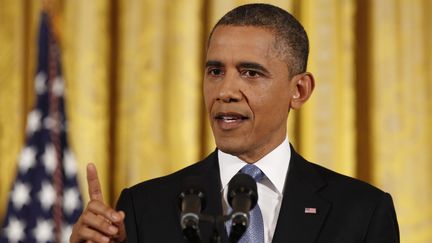 Barack Obama donne une conf&eacute;rence de presse le 14 novembre 2012 &agrave; Washington (Etats-Unis). (LARRY DOWNING / REUTERS)