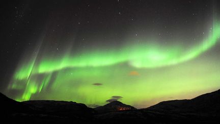 Aurore bor&eacute;ale dans le ciel du comt&eacute; de Troms (Norv&egrave;ge), le 24 janvier 2012. (SCANPIX / SIPA)