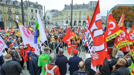 Des retraités manifestent au Mans (Sarthe), le 28 septembre 2017. (FRANCOIS NAVARRO / CITIZENSIDE / AFP)