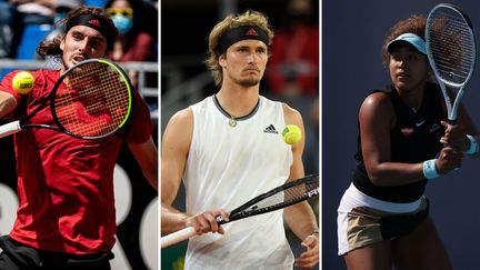 Naomi Osaka, Stefanos Tsitsipas et Alexander Zverev sur le pont dès le dimanche 30 mai 2021. (AFP)