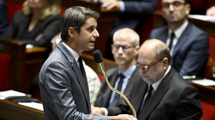 Le ministre de l'Éducation et de la jeunesse Gabriel Attal à l'Assemblée nationale française, le 17 octobre 2023. (JULIEN DE ROSA / AFP)