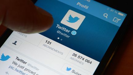 Un utilisateur de Twitter consulte l'application sur son smartphone, le 7 novembre 2013 à Rennes. (DAMIEN MEYER / AFP)