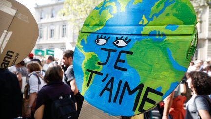 Une marche pour le climat, le 21 septembre 2019 à Paris. (LAURE BOYER / HANS LUCAS VIA AFP)