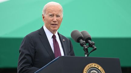 Le président américain, Joe Biden, à Arlington, dans l'Etat de Virginie, le 29 septembre 2023. (SAUL LOEB / AFP)