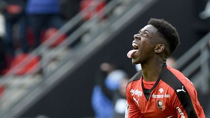 Ousmane Dembélé, buteur contre Nantes.  (DAMIEN MEYER / AFP)