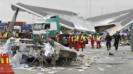 Accident de train de marchandises, mercredi 24 mars 2010, à Oslo (AFP - Heiko Jung)