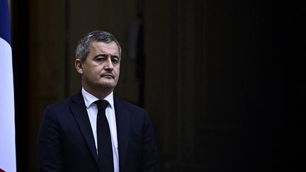 Le ministre de la Justice Gérald Darmanin, lors de la cérémonie de passation avec son prédecesseur, le 23 décembre 2024. (JULIEN DE ROSA / AFP)