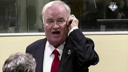 Ratko Mladic, le 23 novembre 2017, lors de son jugement à La Haye (Pays-Bas) par le Tribunal pénal pour l'ex-Yougoslavie. (HANDOUT / INTERNATIONAL CRIMINAL TRIBUNAL )