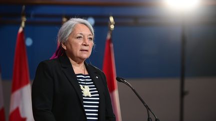 Mary Simon,&nbsp;gouverneure générale du Canada à Gatineau (Canada), le 6 juillet 2021. Première femme autochtone à ce poste. (SEAN KILPATRICK / MAXPPP)