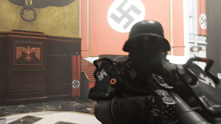 La sortie de "Wolfenstein II",&nbsp;un jeu dans lequel le joueur doit tuer des nazis, avait suscité un vif débat en Allemagne en 2017. (BETHESDA / YOUTUBE)