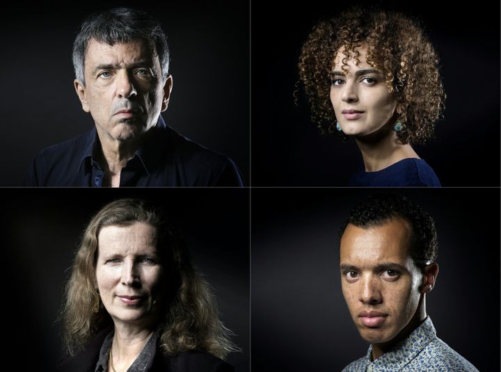 Les quatre finalistes du Goncourt : Régis Jauffret, Leïla Slimani, Catherine Cusset et Gaël Faye.
 (JOEL SAGET / AFP)