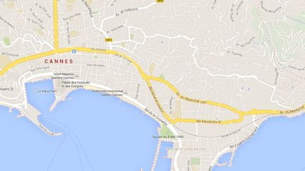 Capture d'&eacute;cran du secteur o&ugrave; deux femmes sont mortes noy&eacute;es, mardi 3 juin 2014, &agrave; Cannes (Alpes-Maritimes). ( GOOGLE MAPS)