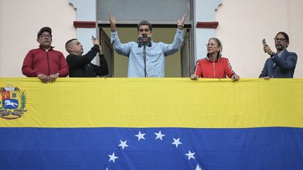 Venezuelan President Nicolas Maduro delivers a speech during a rally following his disputed re-election, in Caracas, on August 1, 2024. (YURI CORTEZ / AFP)