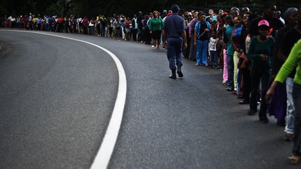 Le11 d&eacute;cembre 2013, devant Union Buildings, si&egrave;ge de la pr&eacute;sidence, sur une colline surplombant la ville de Pretoria (Afrique du Sud). (GIANLUIGI GUERCIA / AFP)